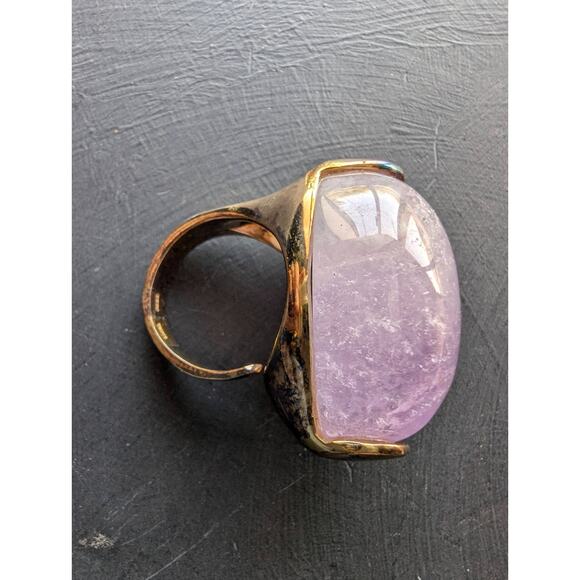 REEB ITALY 925 AMETHYST STERLING SILVER Vermeil RING SIZE 6 - Picture 4 of 8
